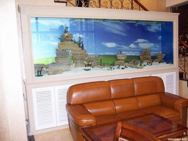 大理石包边鱼缸